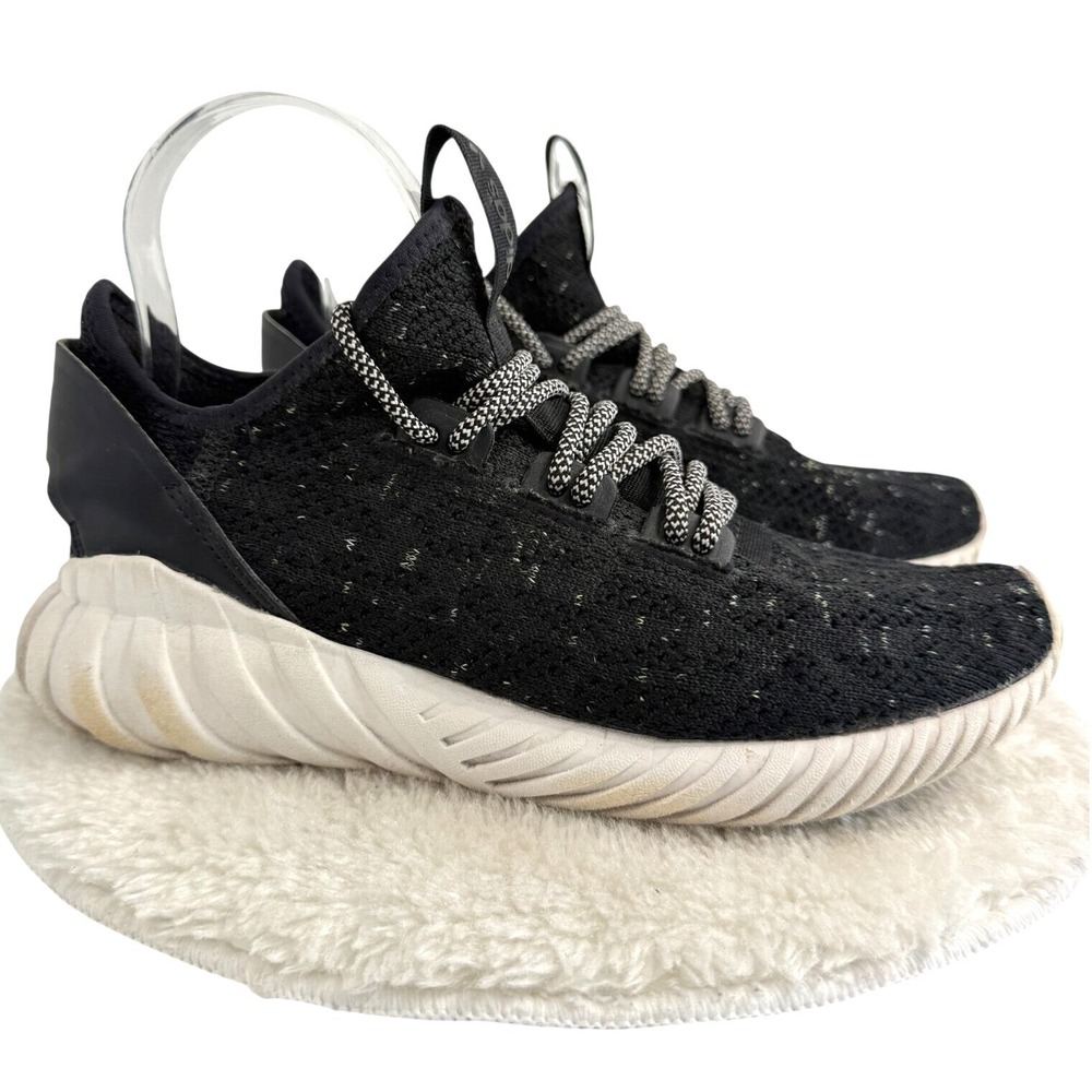 Adidas Tubular Primeknit Black White Running Shoes Sneakers Mens 6.5 Womens 8 - Picture 3 of 12